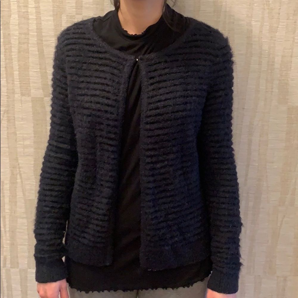 Black Neiman Marcus cardigan with ridges
